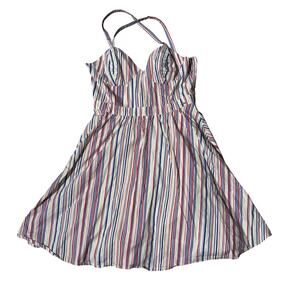 Guess Red White & Blue Stripe Skater Dress Memorial Day 4th of July USA America